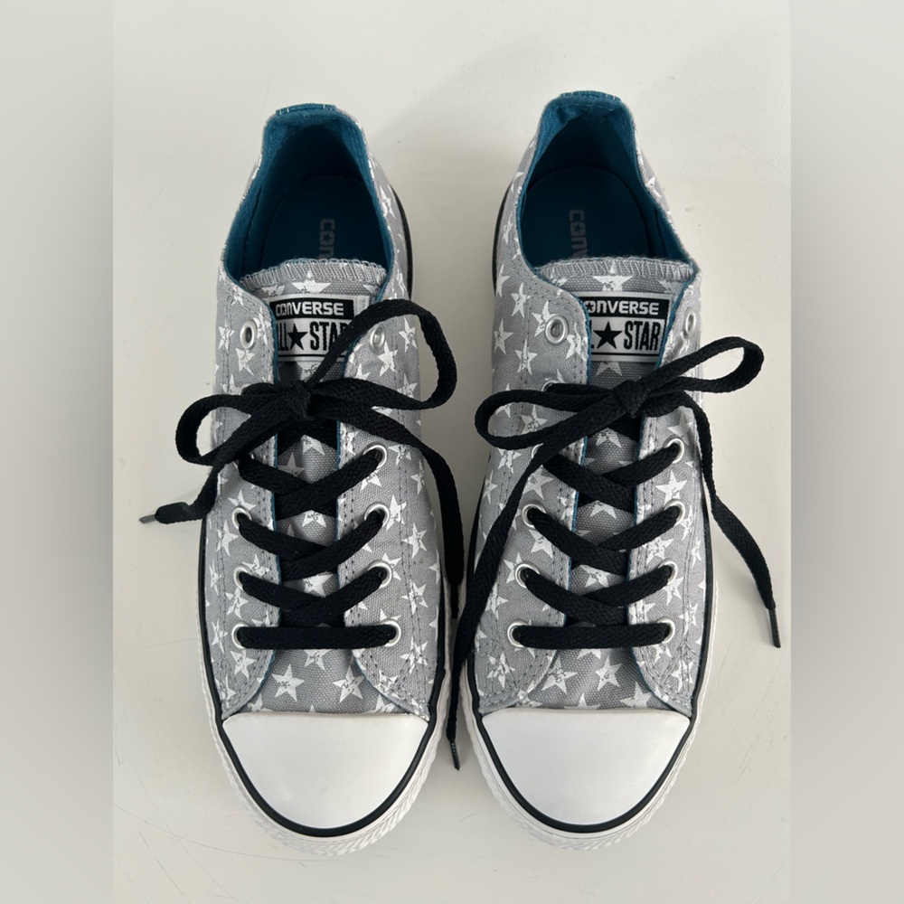 Converse Gray and White Artistic Sneakers